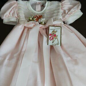 Girl's Size 2T Peach Color Party Dress, Lots of Lace! NWT